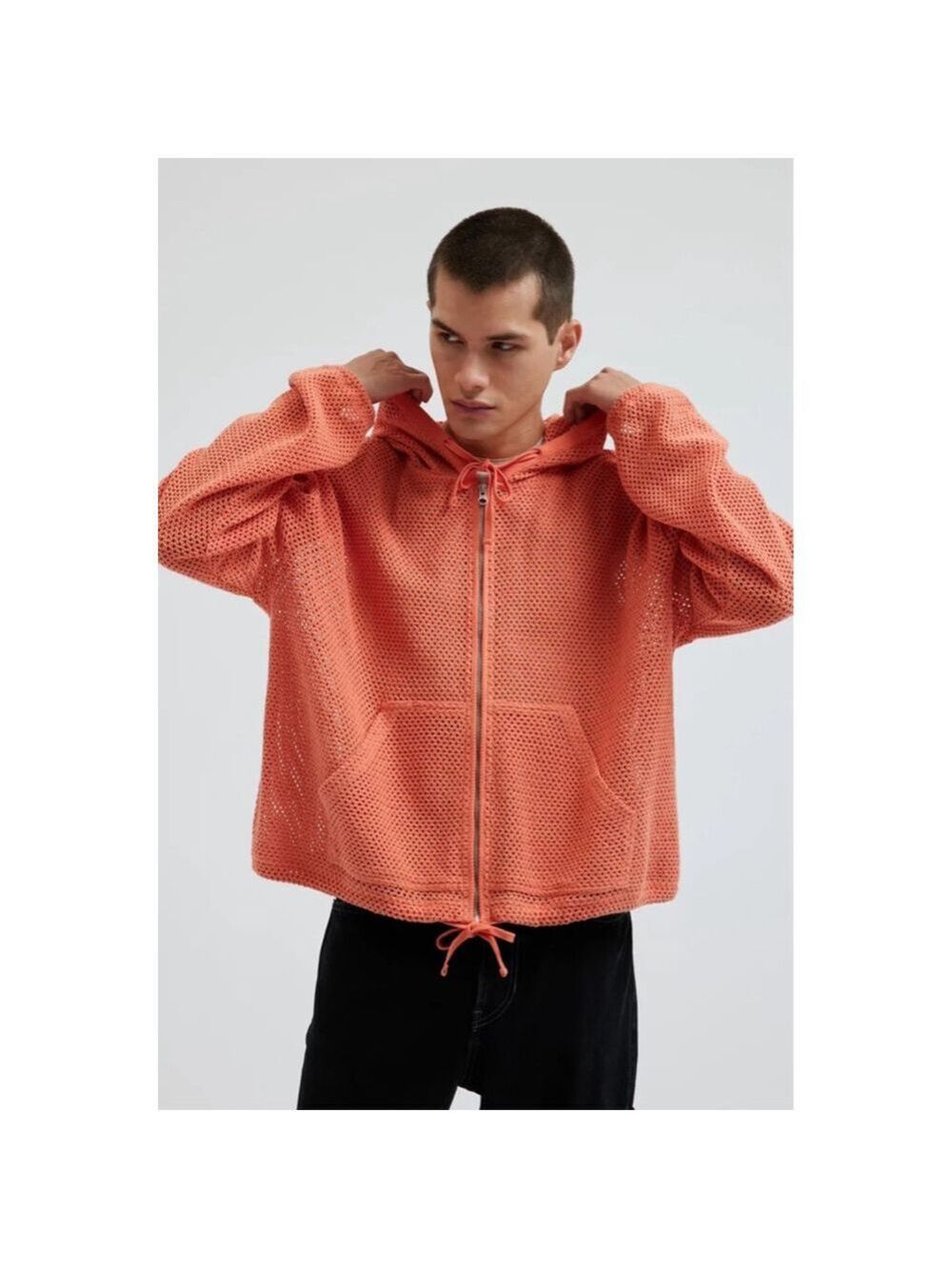 BDG Urban Outfitters Boardwalk Mesh Full Zip Hoodie Sweatshirt